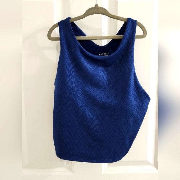 Athleta Conscious Crop Bra A-C, navy blue shimmer - Picture 1 of 3